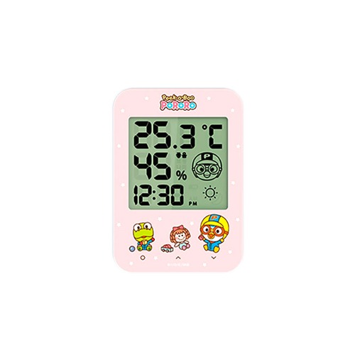휴비딕 뽀로로 디지털 시계 온습도계 (핑크)